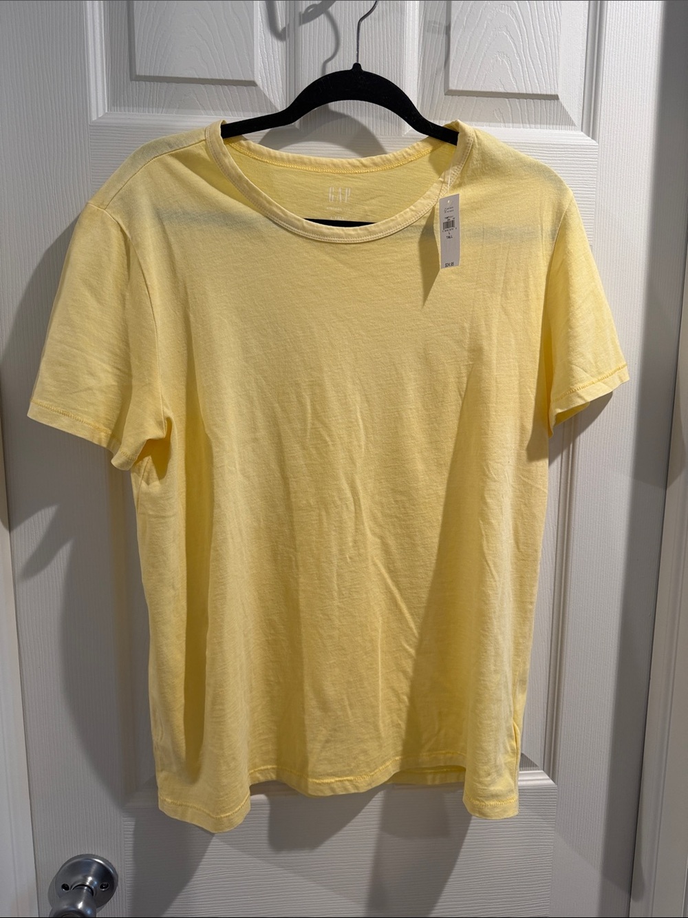 GAP Short Sleeve 100% Cotton Vintage Tee in Butter Yellow, L Tall